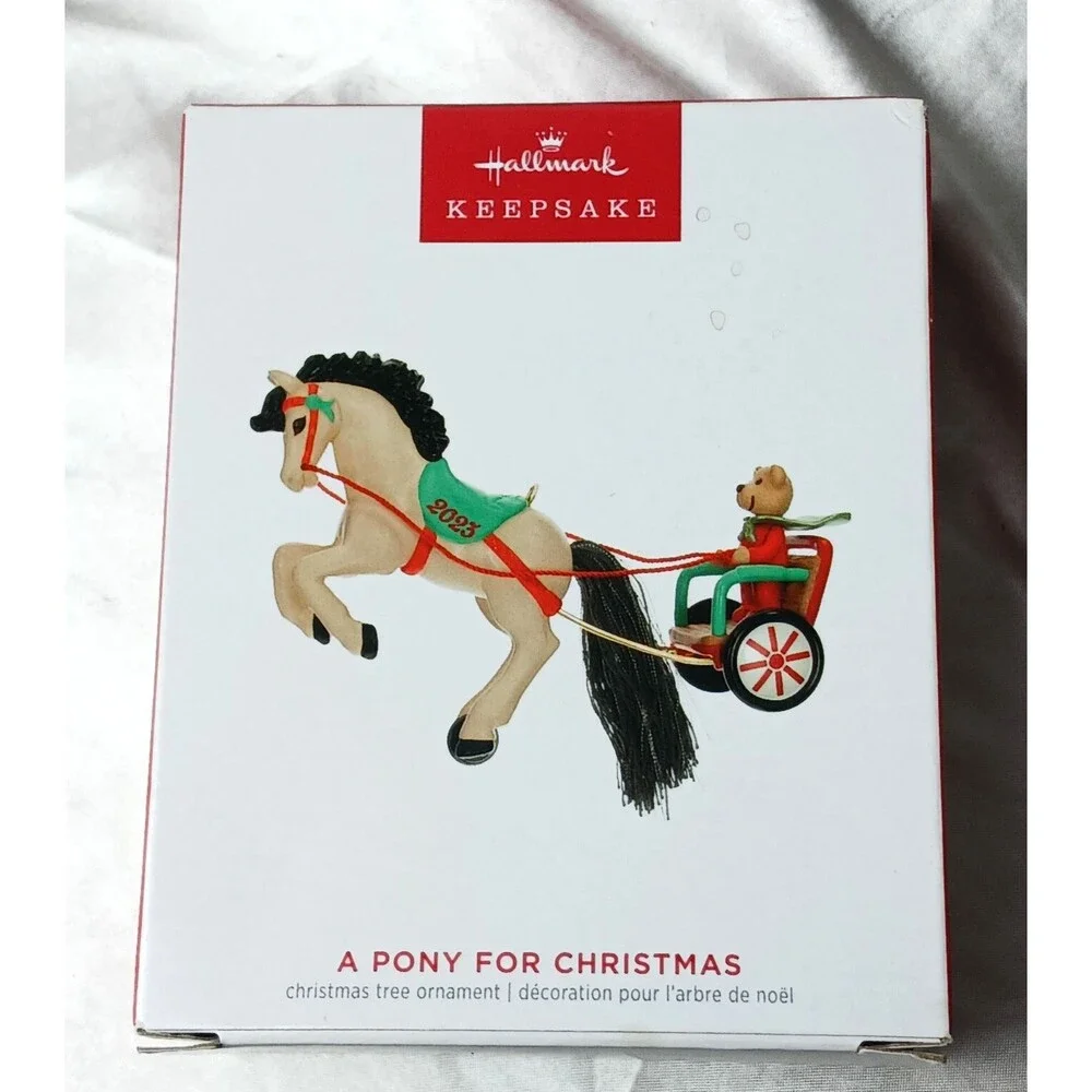 HALLMARK KEEPSAKE ORNAMENT A PONY FOR CHRISTMAS DATED 2023